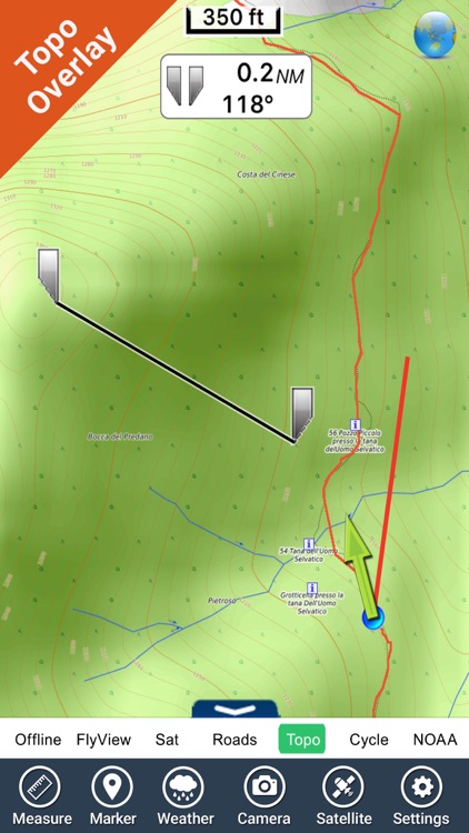 Alpi Apuane National Park HD GPS charts Navigator