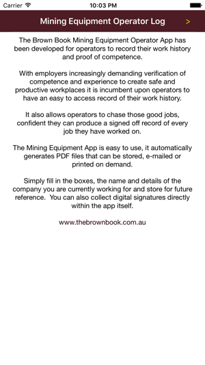 Mining Equipment Operator Log