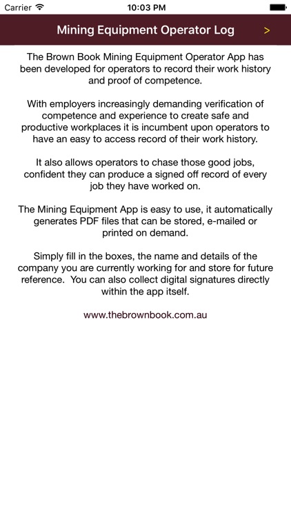 Mining Equipment Operator Log