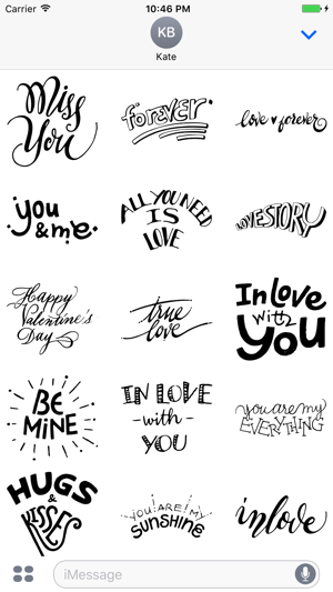 Love Typography Stickers for iMessage(圖2)-速報App