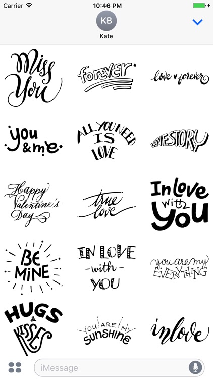 Love Typography Stickers for iMessage