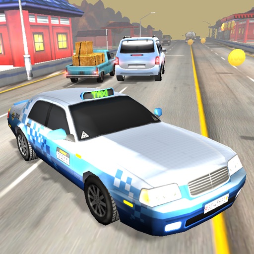 Taxi Drift Race Highway Traffic Crossing Icon