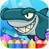 Kids Sea Hungry Shark Coloring Book-Education game