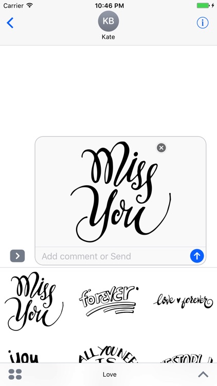 Love Typography Stickers for iMessage