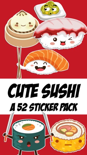 Cute Sushi Kawaii Sticker Pack(圖1)-速報App