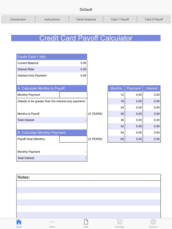 Credit Cards Payoff Calculator
