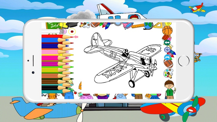 Airplane ColoringBook Pages For Kids