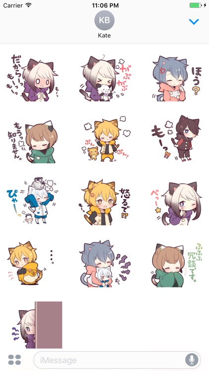 Cute Cat Girl Japanese Stickers