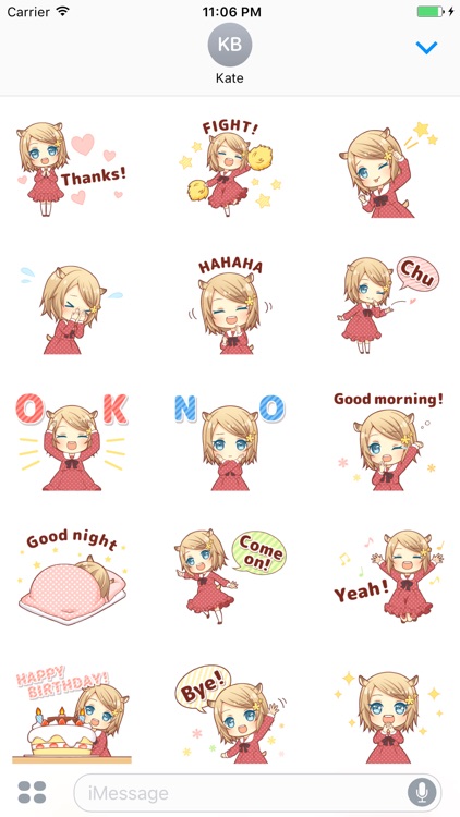 Lyric The Cute Hamster Girl English Stickers