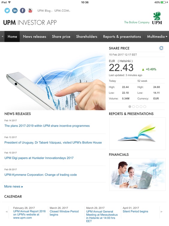 UPM Investor Relations App