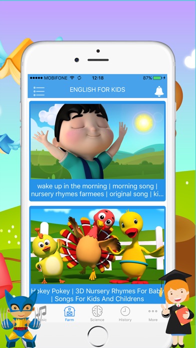 ENGLISH FOR KIDS - MUSIC VIDEO FOR YOUTUBE KIDS 1.0 IOS XEM VIDEO ENGLISH FOR KIDS - MUSIC VIDEO FOR YOUTUBE KIDS 1.0 IOS