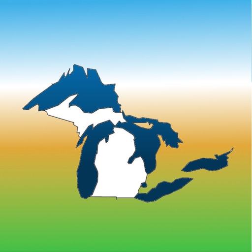 Aqua Map Michigan MI Lakes and Great Lakes