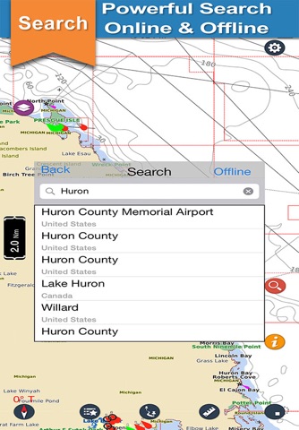 Huron Lake GPS offline nautical chart for boaters screenshot 4