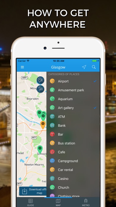 Glasgow Travel Guide with Offline Street Map screenshot 3