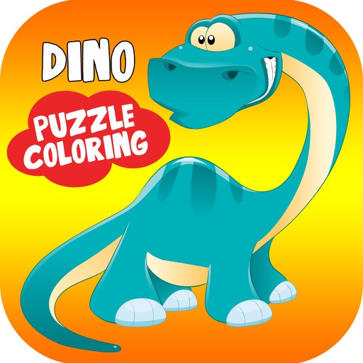 Dinosaurs Puzzle Coloring Pages Game for Kids Icon