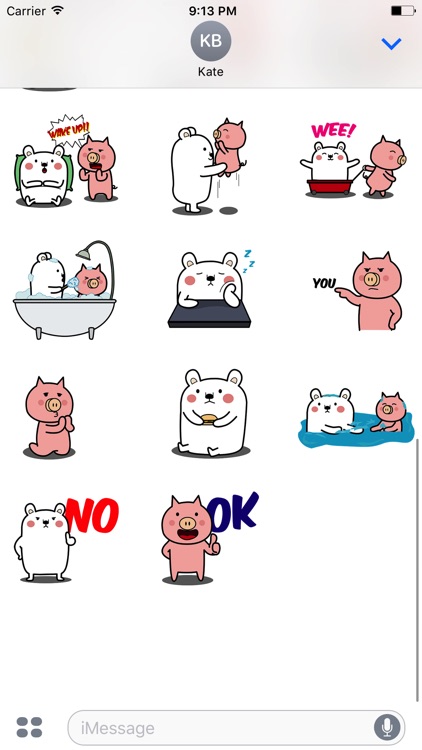 Animated PIg and BEAr Stickers