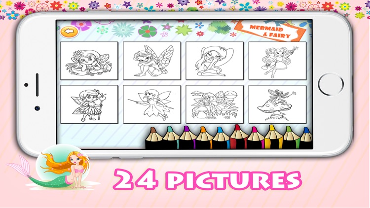 Mermaid & Fairy coloring pages free Game for Girls