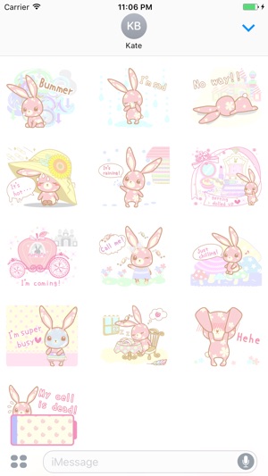 Lydia The Cute Flower Bunny English Stickers(圖3)-速報App