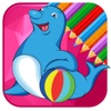 Coloring Book Pages Sea Dolphin For Kids