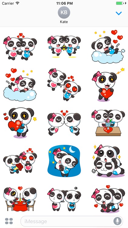 Cute Couple of Panda Stickers