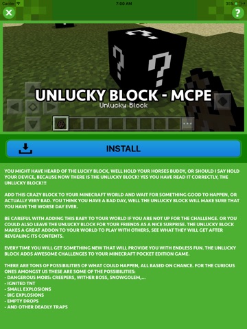 LUCKY BLOCK ADDONS for Minecraft Pocket Edition screenshot 3