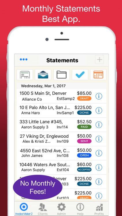 Statements & Invoices for Monthly Billing