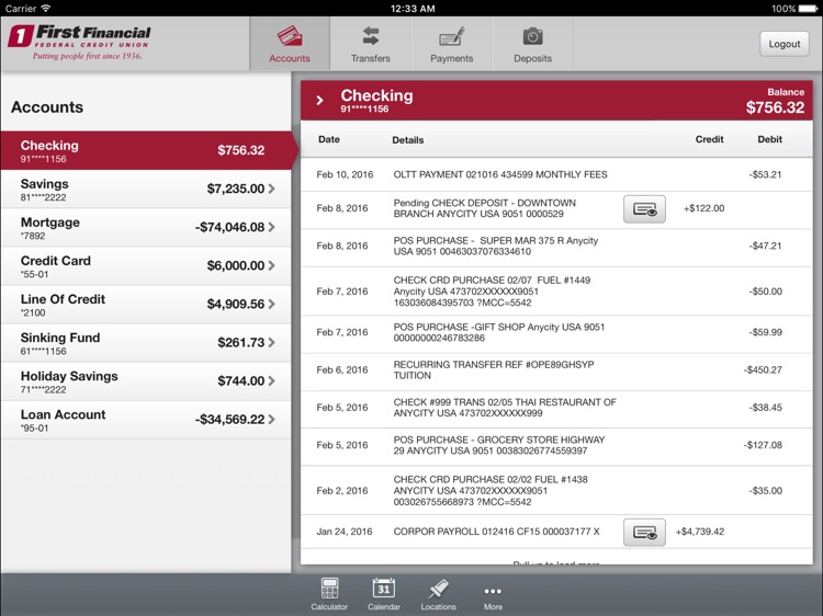 First Financial FCU for iPad