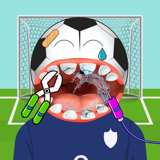 Dental Game: Treatment a Human Head Football Icon