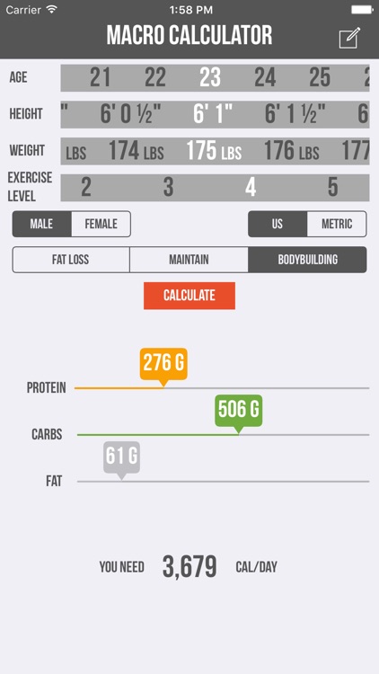 Macro Calculator - Mifflin-St Jeor Formula screenshot-3