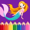 Princess mermaid coloring book for kids