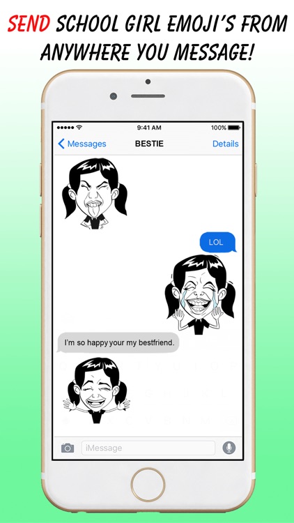 Emoji School Girl - Emoticons- Texting-messaging