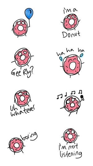 Funny Donut sticker pack - cute food stickers(圖3)-速報App