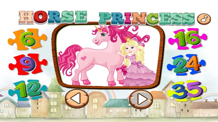 Princess Horse Jigsaw Puzzle Skill GameFor Toddler