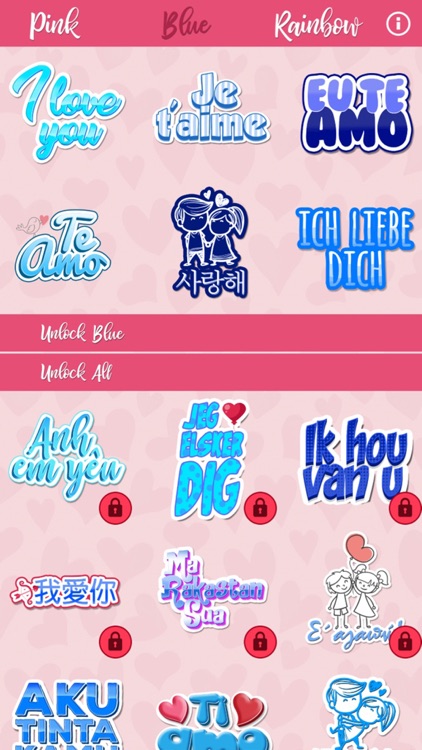 I Love You Stickers in All Languages for iMessages screenshot-3