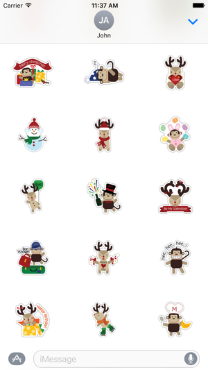 Reindeer And Monkey Aminated Sticker(圖3)-速報App