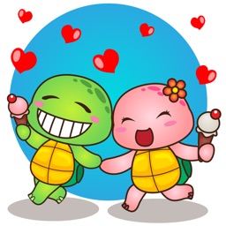 Pura the turtle in love for iMessage Sticker