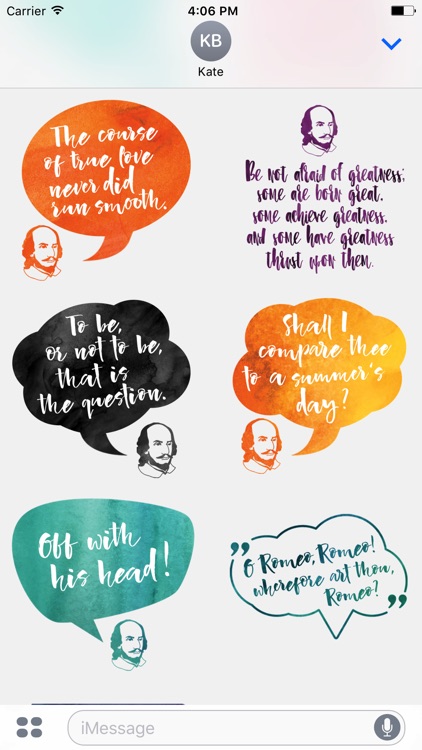 William Shakespeare's Quotes for iMessage Stickers
