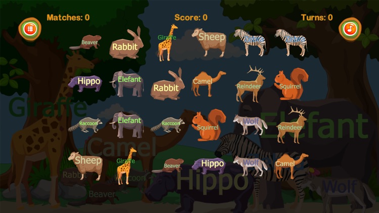 Matching king : animal english vocabulary memory screenshot-3