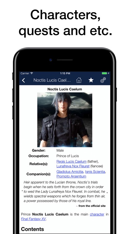 Pocket Wiki For Final Fantasy Xv By Dmytro Momotov