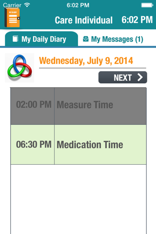 My eCare Diary screenshot 2