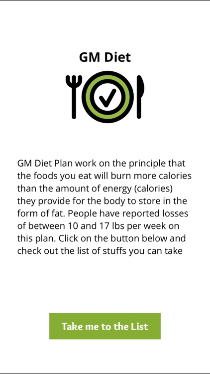 GMDiet Food List For Diet Plan