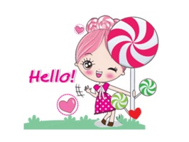 Adorable Lollipop Girl Sticker