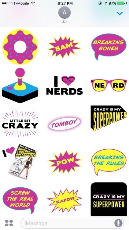 AJ Mendez Brooks Crazy Is My Superpower Stickers
