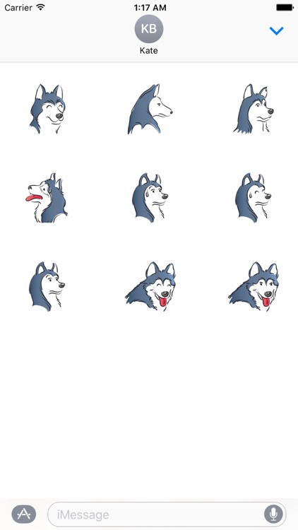 Blue Husky Dog Emoji Sticker