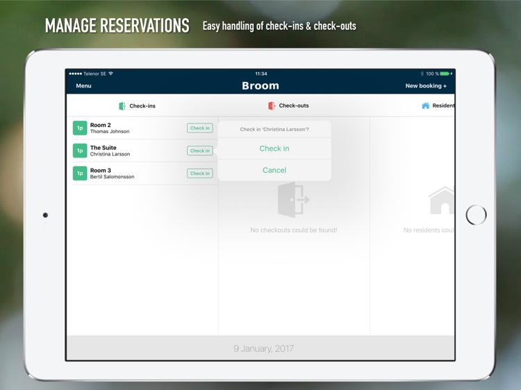 Broom for iPad - Easier booking management