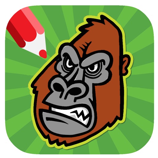 Coloring Page Gorilla Games For Kids And Preschool Icon