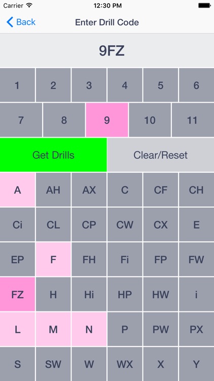 ERG Drill Codes