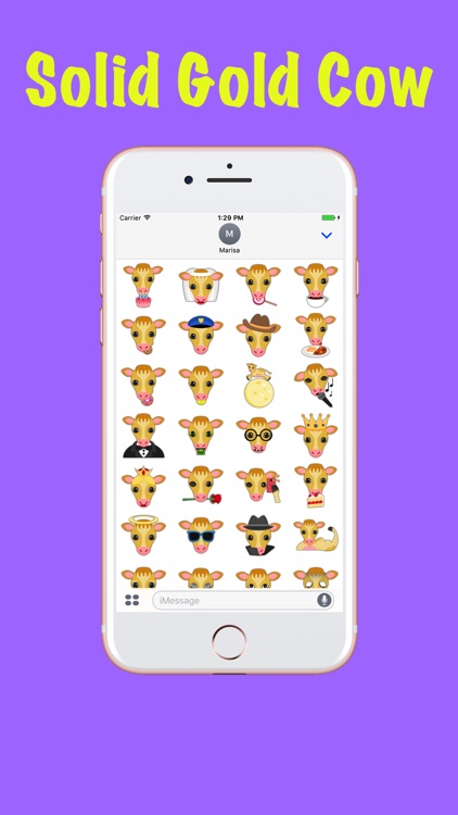 Solid Gold Cow Emoji Stickers