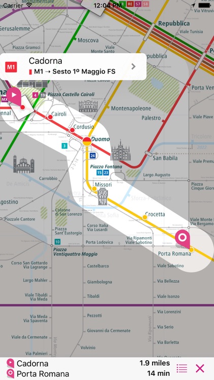 Milan Rail Map