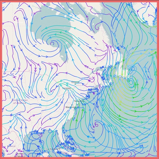 Weather Map with wind,wave height and air pressure icon